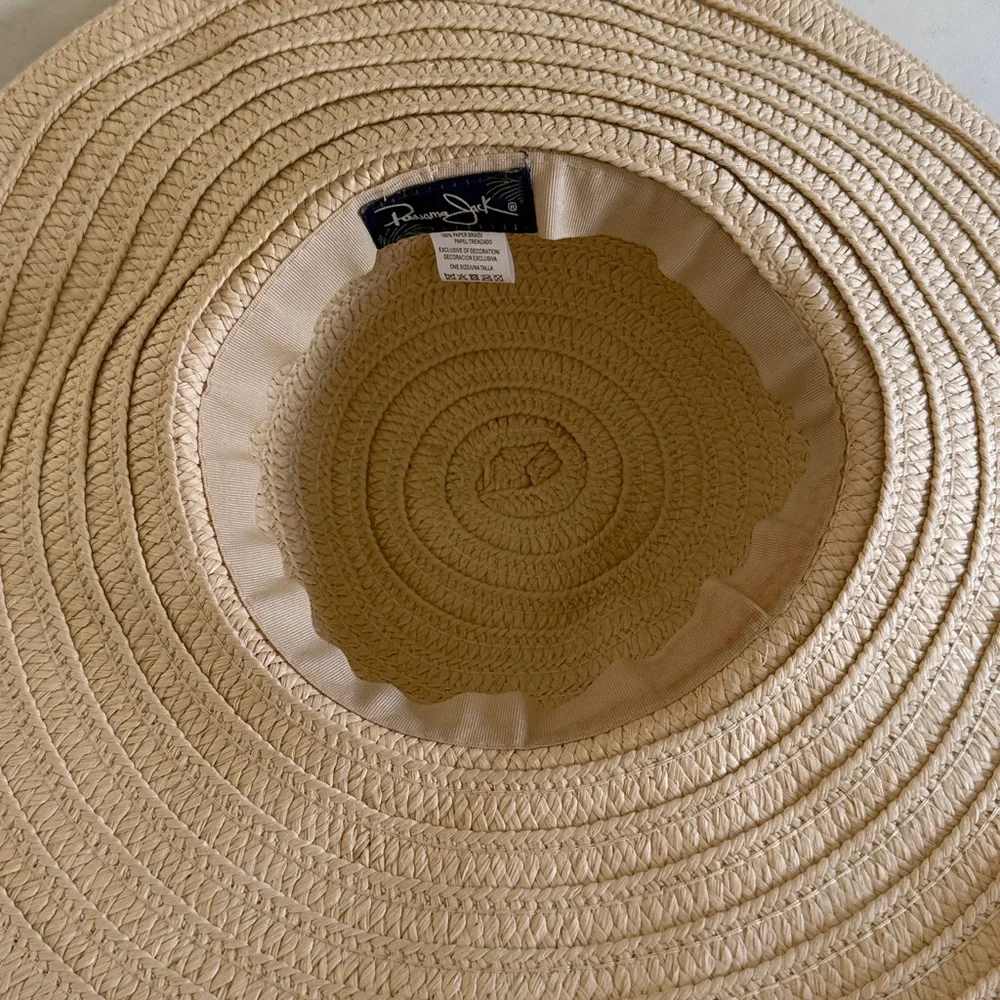 Panama Jack sun hat summer paper braid straw hat wide brim natural